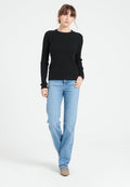 Pull col rond femme en cachemire noir - LILLY 16